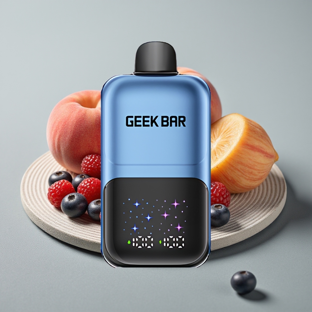 GEEK BAR 2GO 50000 Puffs 20ml Tela Interativa Sabor Pêssego & Frutas Vermelhas
