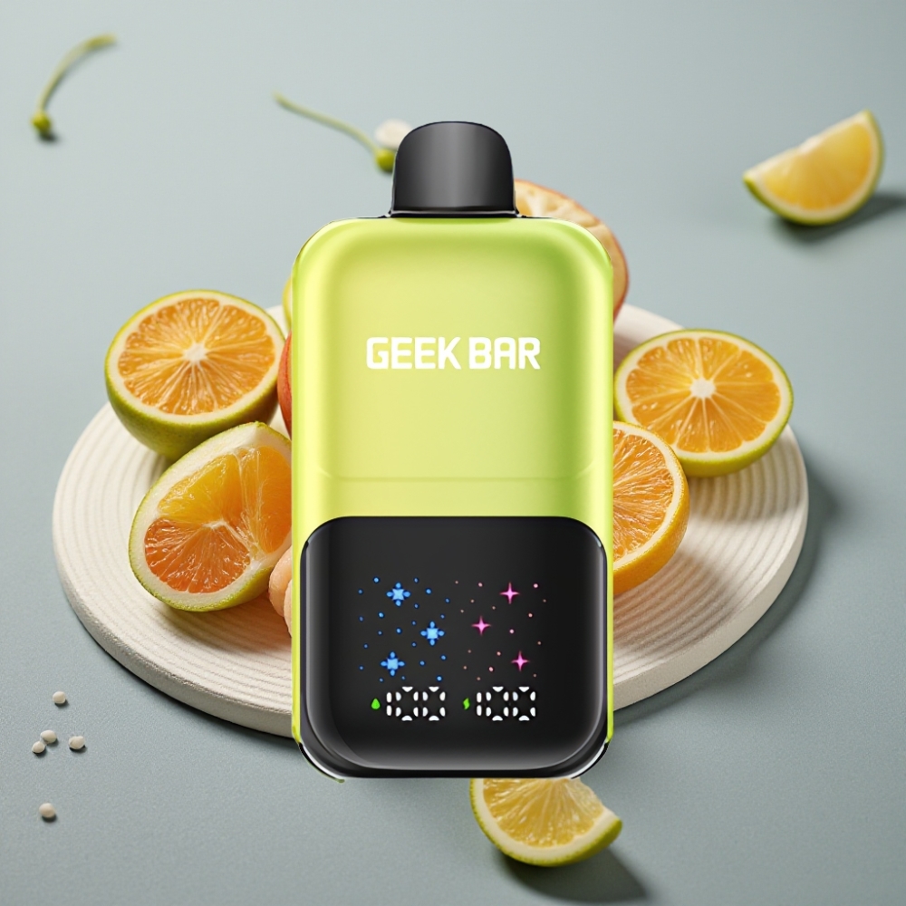 GEEK BAR 2GO Dual Series 50000 Puffs 20mL Tela Interativa Maçã Ácida Gelada Recarregável