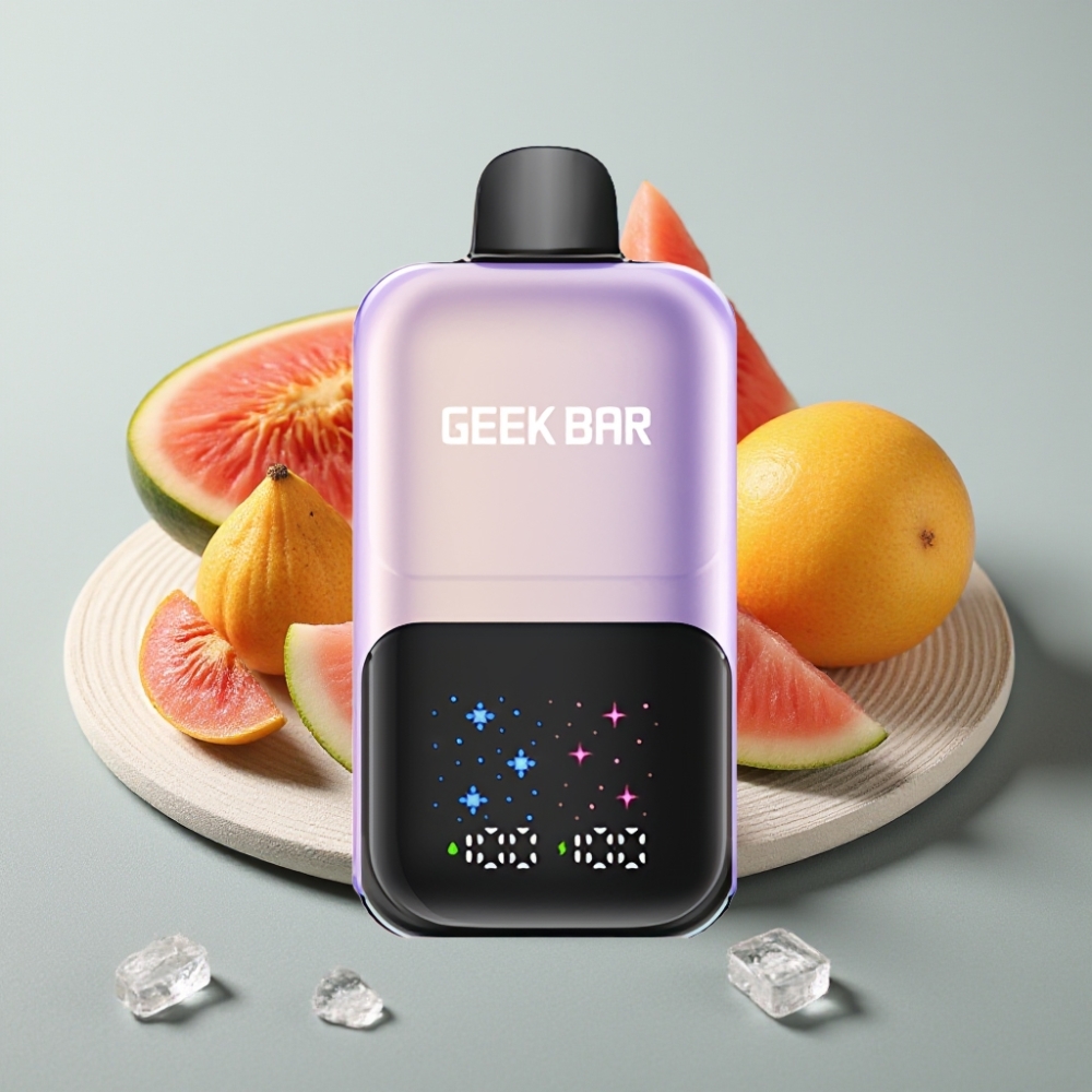 GEEK BAR 2GO Two Series 50000 Puffs Tela Interativa Dual Tank Sabor Pêssego Manga Melancia Ice 20ml