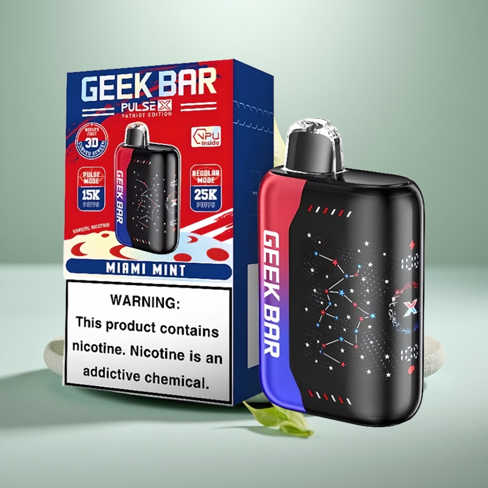 Geek Bar Pulse X 25000 Puffs com Tela Curva 3D, USB-C e Dual Mesh Coil