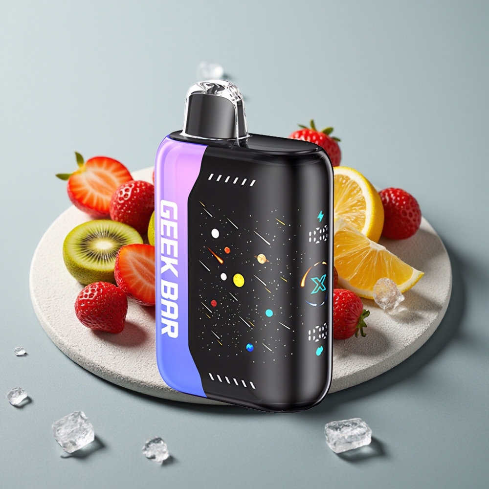 GEEK BAR Pulse X 42K Puffs Meteor Edition Morango Kiwi Gelo Tela 3D Curva Bateria 820mAh