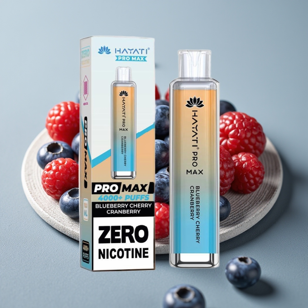 Hayati Pro Max 4000 Puffs Disposable Vape Mirtilo Cereja Cranberry 1400mAh Recarregável
