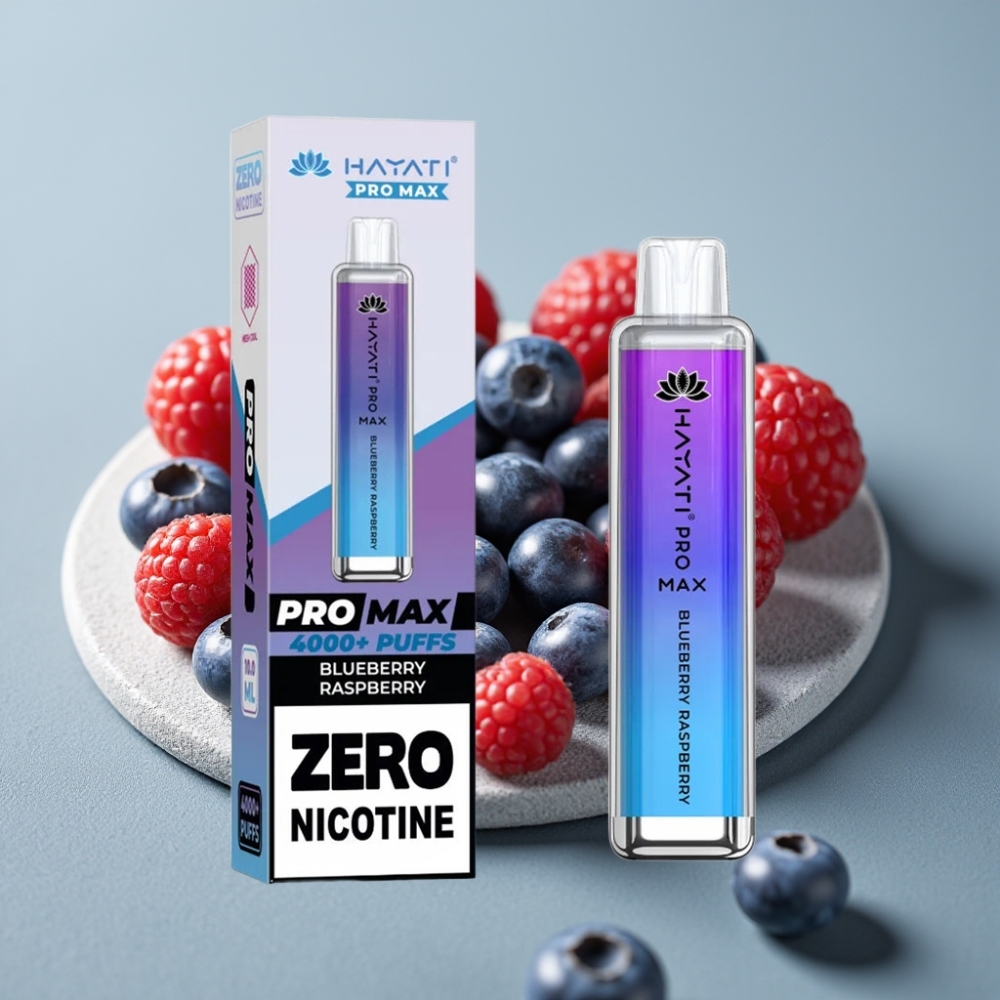 Hayati Pro Max 4000 Puffs Disposable Vape Mirtilo Framboesa Recarregável 1400mAh
