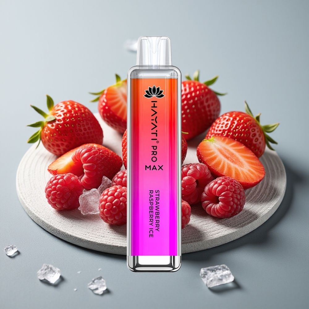 Hayati Pro Max 4000 Puffs Morango Framboesa Gelo LED Recarregável vape Portugal