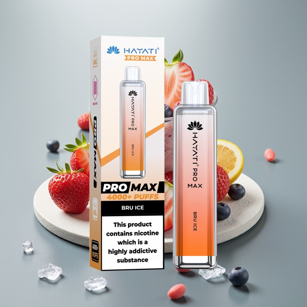 Hayati Pro Max 4000 Puffs Recarregável Gelo Bru 1400mAh LED vape Portugal