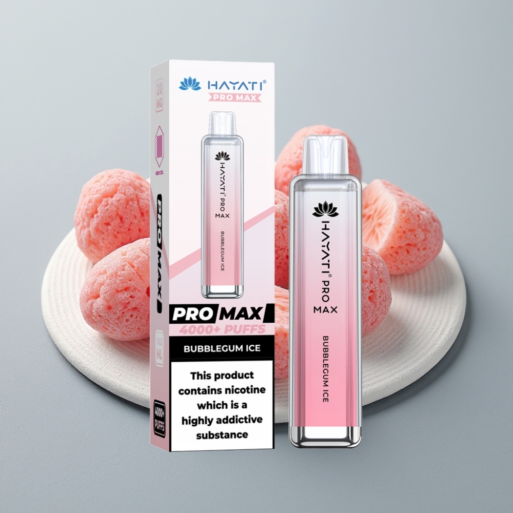 Hayati Pro Max 4000 Puffs Recarregável Gelo Chiclete LED Crystal vape Portugal