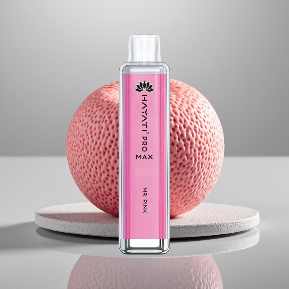Hayati Pro Max 4000 Puffs Vape Recarregável com LED e Sabor Rosa Mr Pink