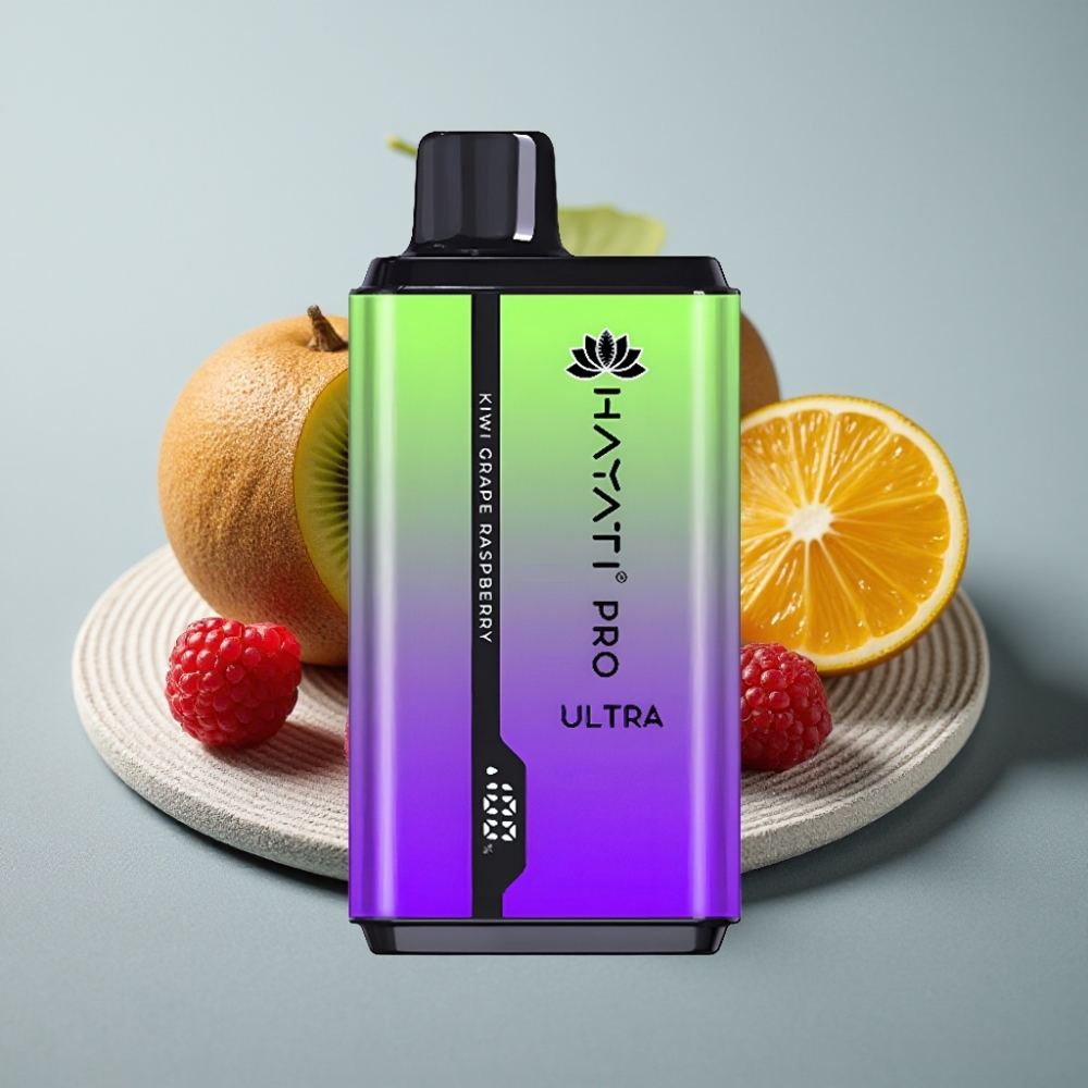 Hayati Pro Ultra 15000 Puffs 2×12ml 2% Kiwi Uva Framboesa vape Portugal