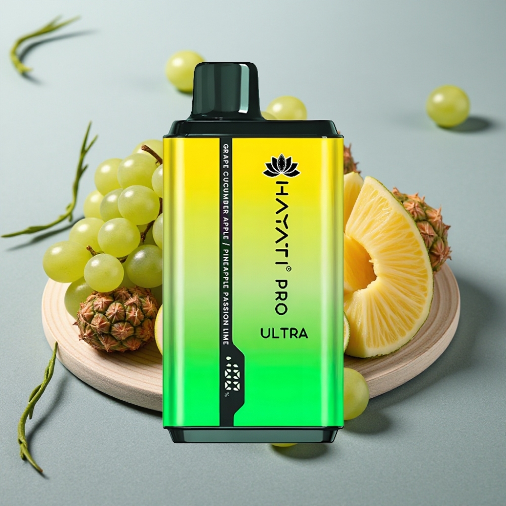 Hayati Pro Ultra 15000 Puffs 2×12ml 2% Uva Pepino Maçã Abacaxi Maracujá Limão