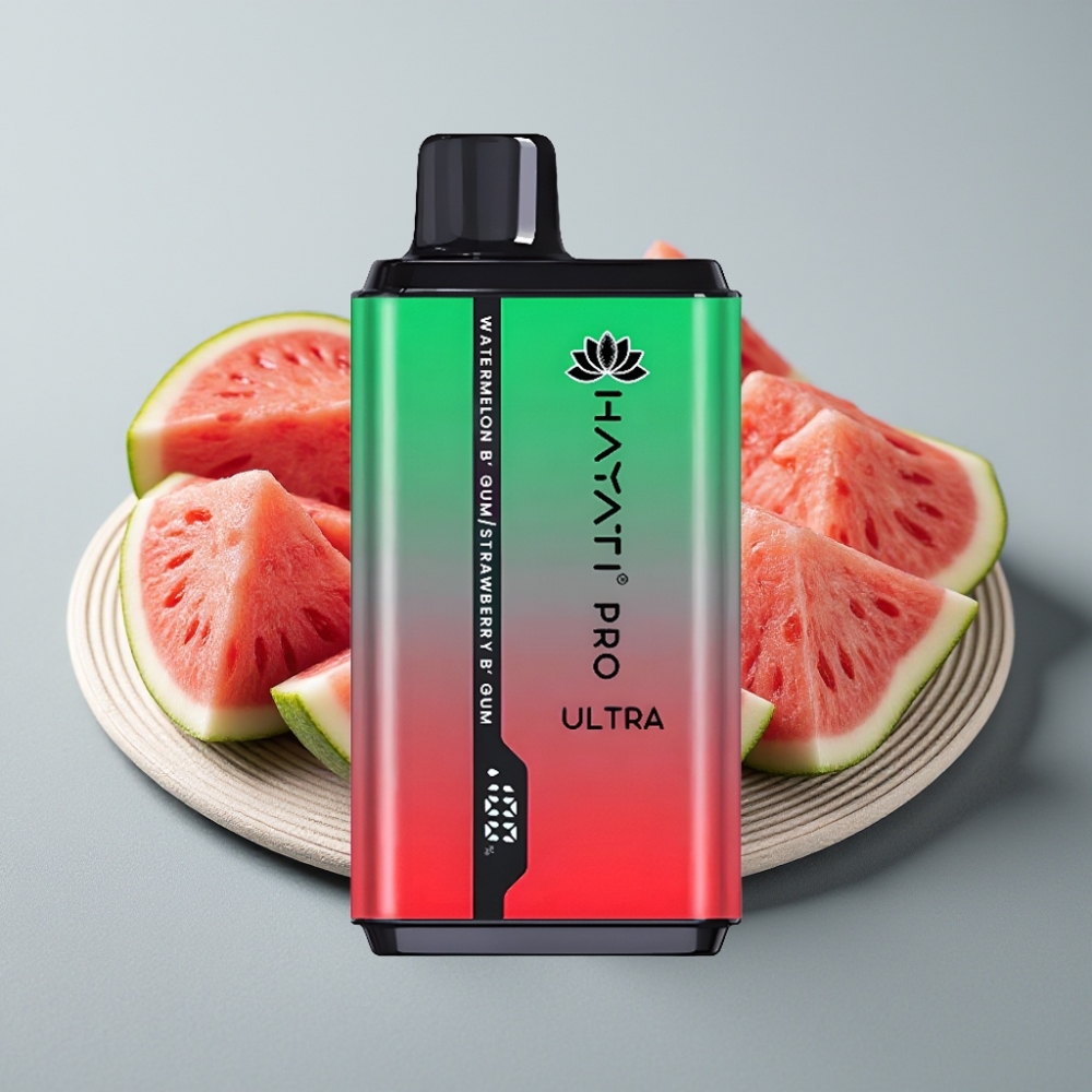 Hayati Pro Ultra 15000 Puffs 850mAh 2×12ml 2% Melancia Chiclete Morango Chiclete