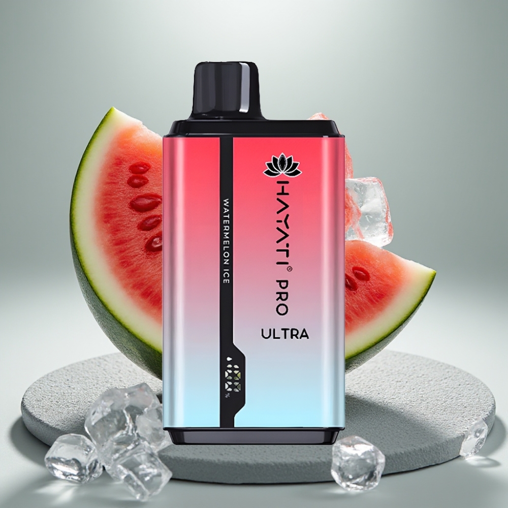Hayati Pro Ultra 15000 Puffs 850mAh 2×12ml 2% Melancia Gelo 49 Sabores
