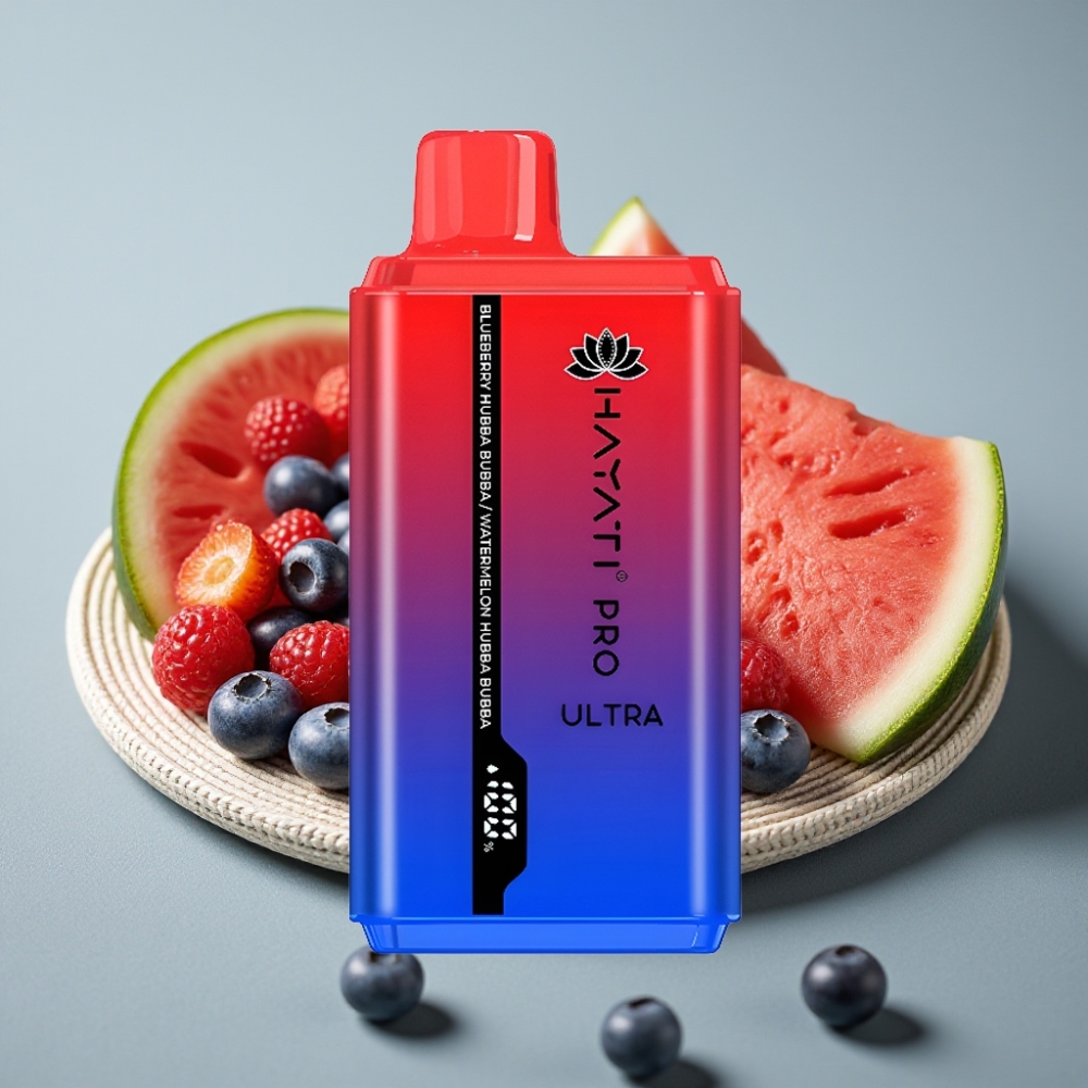 Hayati Pro Ultra 15000 Puffs 850mAh 2×12ml 2% Mirtilo Hubba Bubba Melancia Hubba Bubba