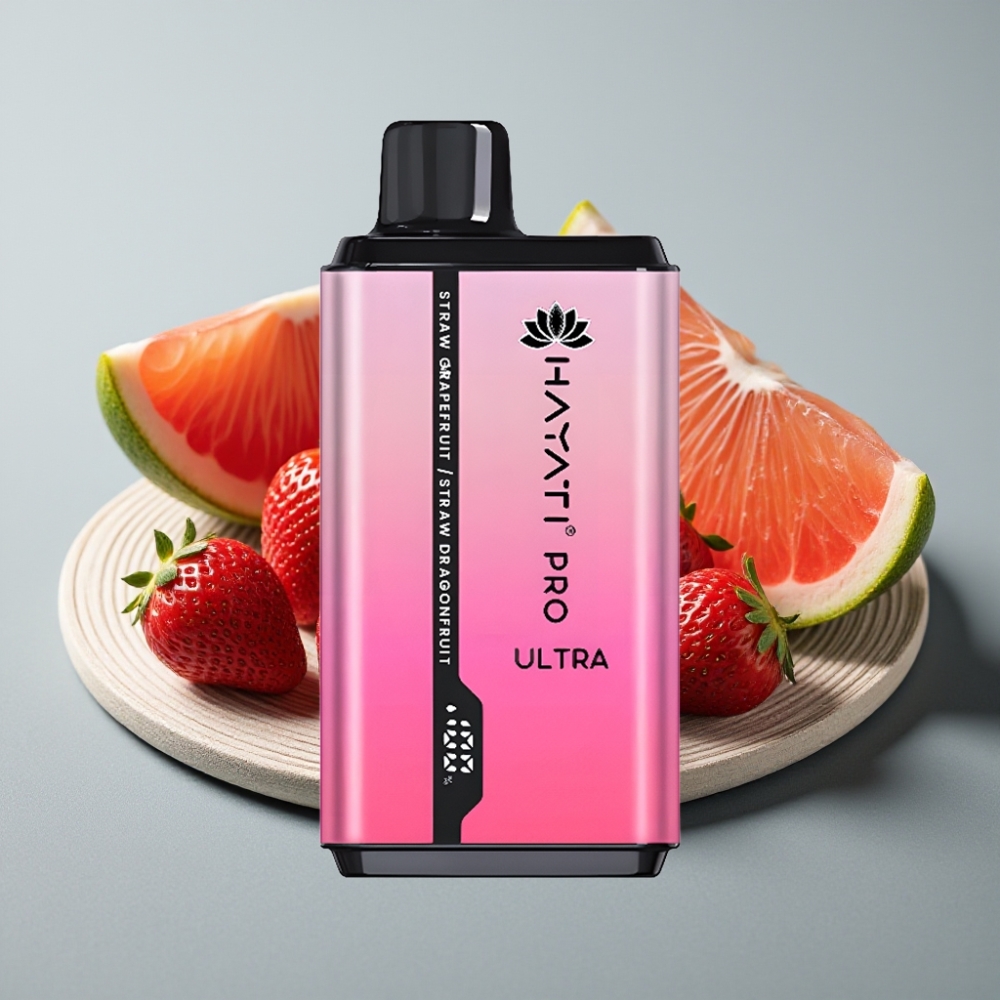 Hayati Pro Ultra 15000 Puffs Morango Toranja Morango Pitaya 2×12ml 2% 850mAh