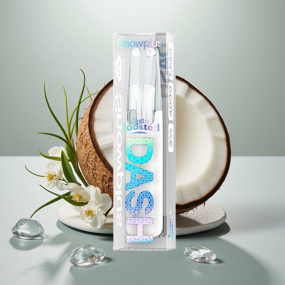 Snowplus Dash 4000 Puffs Dispositivo Descartável Água de Coco 7,5 ml 5% Nicotina Cerâmico