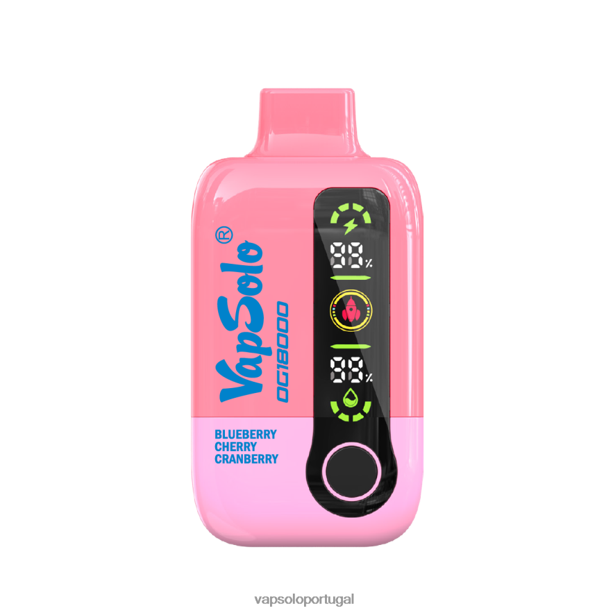 VapSolo DG18000 vaporizador descartável mirtilo cereja cranberry V6082049 - Vapsolo Portugal
